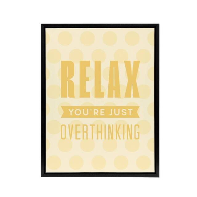 "Artery8 Relax You Are Just Overthinking Pastel Polka Dot Framed Canvas Art in Yellow - Size: W12"" x H16""" - image 1