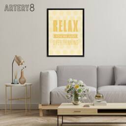 "Artery8 Relax You Are Just Overthinking Pastel Polka Dot Framed Canvas Art in Yellow - Size: W12"" x H16""" - thumbnail 3