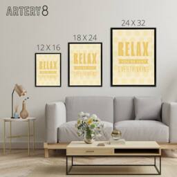 "Artery8 Relax You Are Just Overthinking Pastel Polka Dot Framed Canvas Art in Yellow - Size: W12"" x H16""" - thumbnail 4