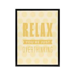 "Artery8 Relax You Are Just Overthinking Pastel Polka Dot Framed Canvas Art in Yellow - Size: W12"" x H16""" - thumbnail 1