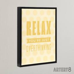 "Artery8 Relax You Are Just Overthinking Pastel Polka Dot Framed Canvas Art in Yellow - Size: W12"" x H16""" - thumbnail 2