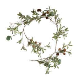 Scottish Everlastings Ltd 125cm Mistletoe & Cone Garland in Green - thumbnail 2