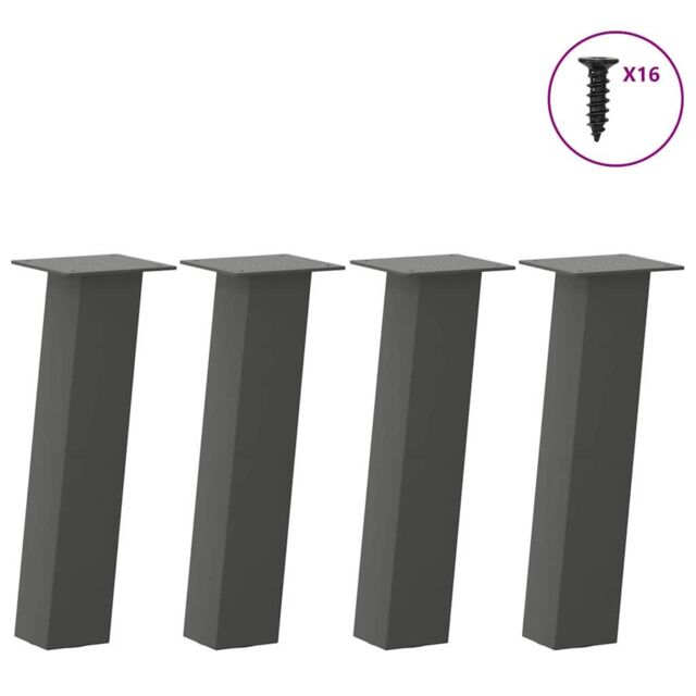 Berkfield Home Coffee Table Legs 4 pcs Anthracite 42 cm Steel in Black - image 1