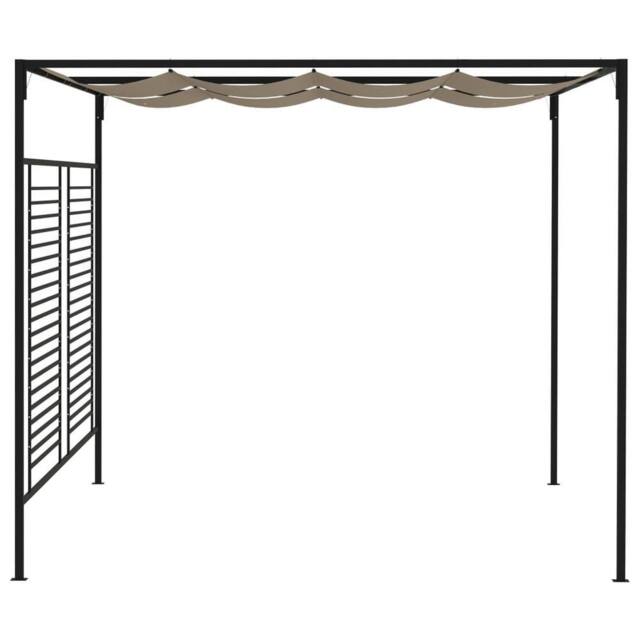 Berkfield Home Gazebo with Retractable Roof 3x4x2.3 m Taupe 180 g/m ² in Beige - image 1