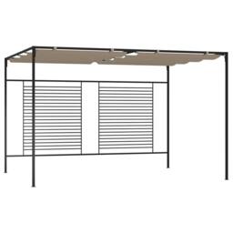 Berkfield Home Gazebo with Retractable Roof 3x4x2.3 m Taupe 180 g/m ² in Beige - thumbnail 2