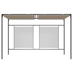 Berkfield Home Gazebo with Retractable Roof 3x4x2.3 m Taupe 180 g/m ² in Beige - thumbnail 3