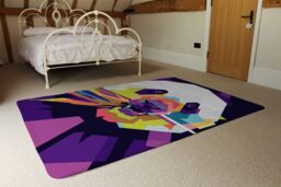 Benjamin Tate Design Colorful Pop Art Of Panda Designer Rug in Natural - Size: Large - thumbnail 3