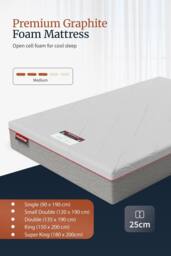 Rest Relax Visco Therapy Fusion Graphite 25cm Memory Foam Mattress in White - Size: Small Double - thumbnail 3