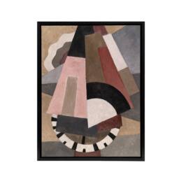 "Artery8 Provincetown Abstract Painting Hartley Black Framed Canvas Art Print in Brown - Size: W12"" x H16""" - thumbnail 1