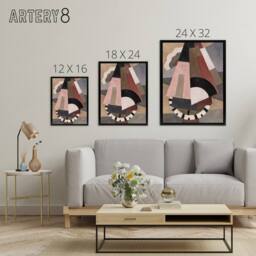 "Artery8 Provincetown Abstract Painting Hartley Black Framed Canvas Art Print in Brown - Size: W12"" x H16""" - thumbnail 3
