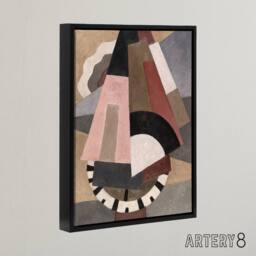 "Artery8 Provincetown Abstract Painting Hartley Black Framed Canvas Art Print in Brown - Size: W12"" x H16""" - thumbnail 2