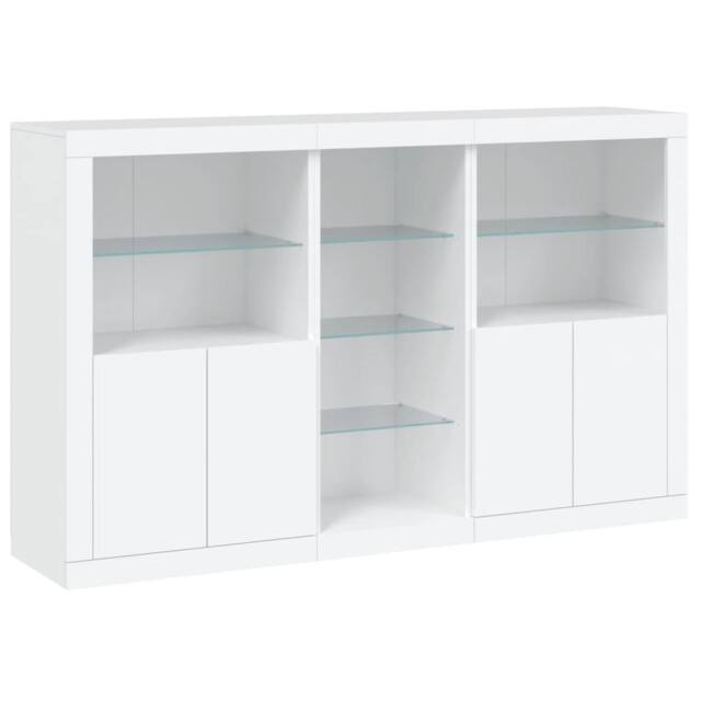 Berkfield Home Sideboard with LED Lights White 162x37x100 cm - Size: 162 x 37 x 100 cm - image 1