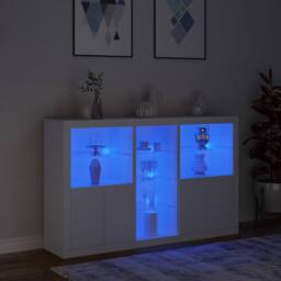 Berkfield Home Sideboard with LED Lights White 162x37x100 cm - Size: 162 x 37 x 100 cm - thumbnail 5