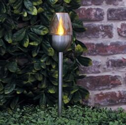Marco Paul 4pc Solar Flame Effect Garden Lights in Silver - thumbnail 2