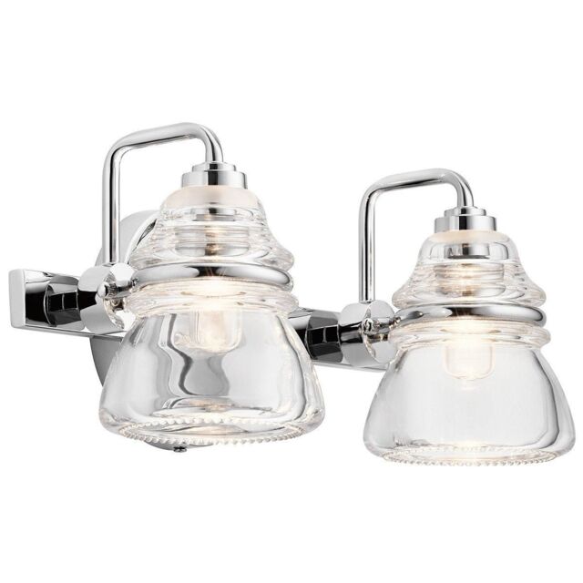 Netlighting Kichler Talland Bathroom Wall Lamp Polished Chrome IP44 in Grey - image 1