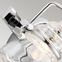 Netlighting Kichler Talland Bathroom Wall Lamp Polished Chrome IP44 in Grey - thumbnail 3