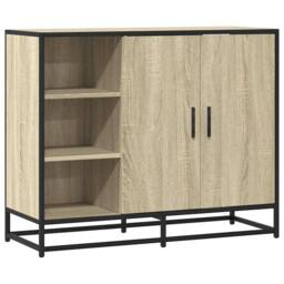 Berkfield Home Sideboard Sonoma Oak 92x35x76 cm Engineered Wood in Light Tan - Size: 92 x 35 x 76 cm - thumbnail 1