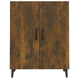 Berkfield Home Sideboard Smoked Oak 70x34x90 cm Engineered Wood in Brown - Size: 70 x 34 x 90 cm - thumbnail 3