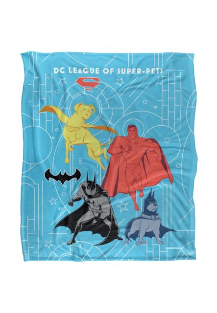 Warner Brothers Dc League Of Super Pets Officially Licensed Silky Touch Super Soft Throw Blanket 152 x 127 cm in White - image 1