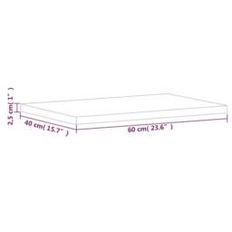 Berkfield Home Table Top 60x40x2.5 cm Rectangular Solid Wood Beech in Natural - thumbnail 7