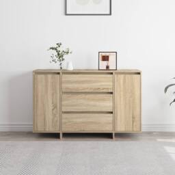 Berkfield Home Sideboard Sonoma Oak 120x41x75 cm Engineered Wood in Brown - Size: 120 x 41 x 75 cm - thumbnail 3
