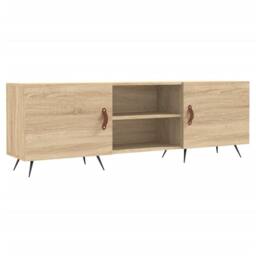 Berkfield Home TV Cabinet Sonoma Oak 150x30x50 cm Engineered Wood in Light Tan - Size: 150 x 30 x 50 cm