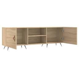 Berkfield Home TV Cabinet Sonoma Oak 150x30x50 cm Engineered Wood in Light Tan - Size: 150 x 30 x 50 cm - thumbnail 6