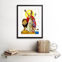 "Artery8 Britannia & Lion Empire Colonial Female Warrior 12x16"" Framed Art - Size: W12"" x H16""" - thumbnail 2