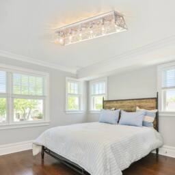 NIVOR 6 Light 115cm Metal Farmhouse Dimmable Flush Mount Ceiling Chandelier in White - thumbnail 7