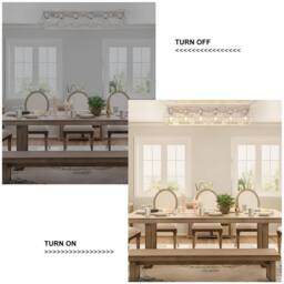 NIVOR 6 Light 115cm Metal Farmhouse Dimmable Flush Mount Ceiling Chandelier in White - thumbnail 3