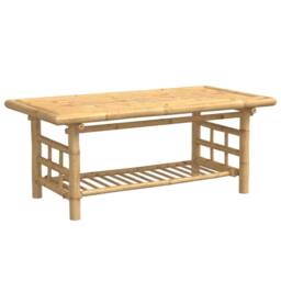 Berkfield Home Decorative Coffee Table 110x55x45 cm Bamboo in Light Brown - Size: 110 x 55 x 45 cm - thumbnail 3