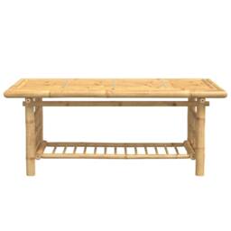 Berkfield Home Decorative Coffee Table 110x55x45 cm Bamboo in Light Brown - Size: 110 x 55 x 45 cm - thumbnail 1