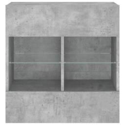 Berkfield Home TV Wall Cabinet with LED Lights Concrete Grey 58.5x30x60.5 cm - thumbnail 7
