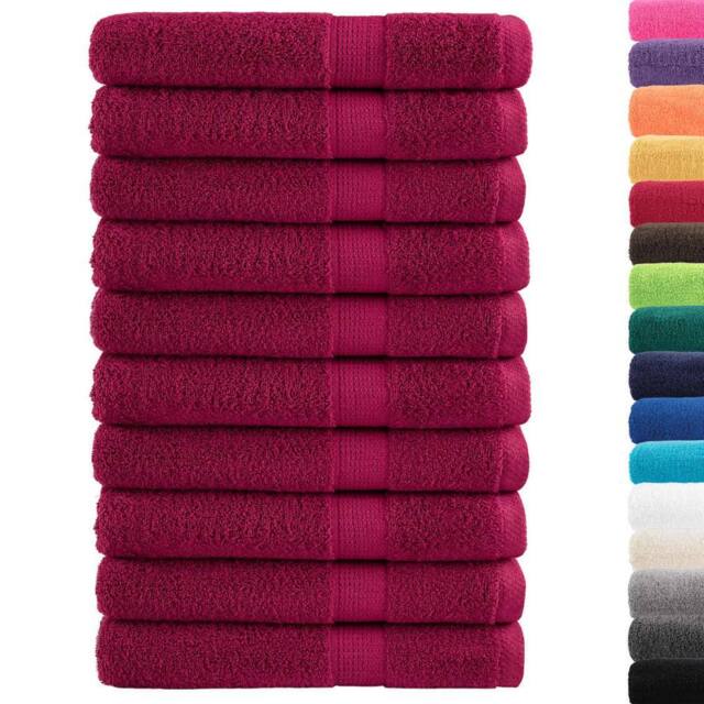Berkfield Home Premium Towels SOLUND 10pcs Bordeaux 100x200cm 600gsm in Wine - image 1