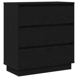 Berkfield Home Modern Bedside Cabinet with LED Black Oak 71x34, 5x75 cm Engineere - thumbnail 3