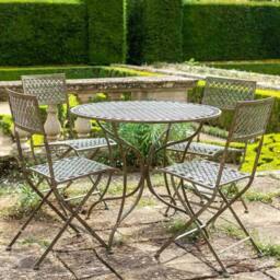 Ascalon Design Ltd Marlboro Bistro Set - 5pc - L90 x W90 x H76 cm - Antique Blue Rust - thumbnail 4