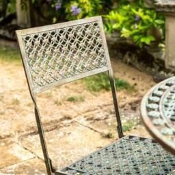 Ascalon Design Ltd Marlboro Bistro Set - 5pc - L90 x W90 x H76 cm - Antique Blue Rust - thumbnail 3