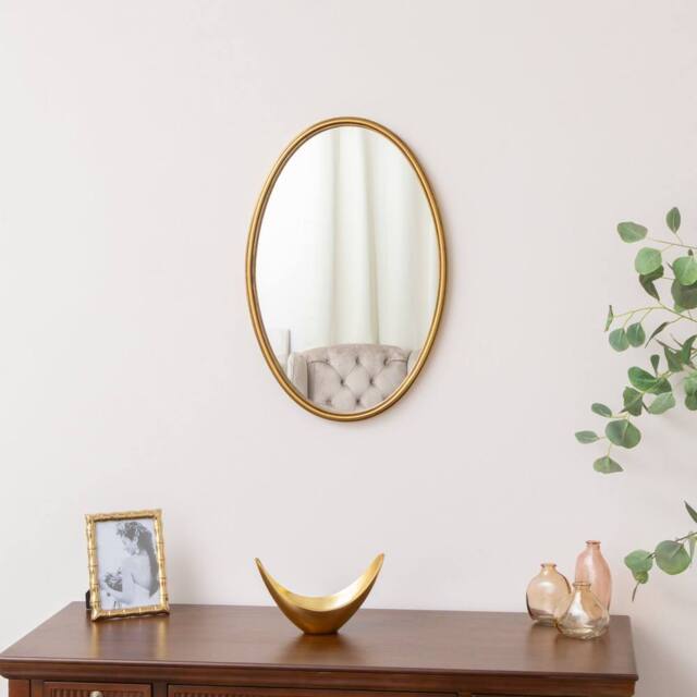 Melody Maison Gold Arched Metal Framed Wall Mirror - 60cm X 40cm - Size: 60 cm X 40 cm - image 1