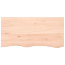 Berkfield Home Table Top 100x50x(2-4) cm Untreated Solid Wood Oak in Brown - thumbnail 3