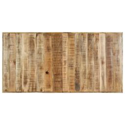 Berkfield Home Dining Table 160x80x75 cm Solid Rough Mango Wood in Brown - Size: 160 x 80 x 75 cm - thumbnail 4