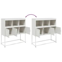Berkfield Home Sideboard White 100.5x39x107 cm Steel - thumbnail 9