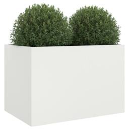 Berkfield Home Planter White 62x47x46 cm Steel - Size: 62 x 47 x 46 cm - thumbnail 4