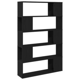 Berkfield Home Black Oak Book Shelf 100x24x155 cm Made with Engineered Wood - Size: 100 x 24 x 155 cm - thumbnail 5