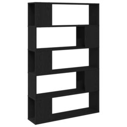Berkfield Home Black Oak Book Shelf 100x24x155 cm Made with Engineered Wood - Size: 100 x 24 x 155 cm - thumbnail 2
