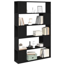 Berkfield Home Black Oak Book Shelf 100x24x155 cm Made with Engineered Wood - Size: 100 x 24 x 155 cm - thumbnail 3