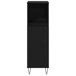 Berkfield Home Bathroom Cabinet Black Oak 30x30x100 cm Engineered Wood - Size: 30 x 30 x 100 cm - thumbnail 7