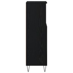 Berkfield Home Bathroom Cabinet Black Oak 30x30x100 cm Engineered Wood - Size: 30 x 30 x 100 cm - thumbnail 8
