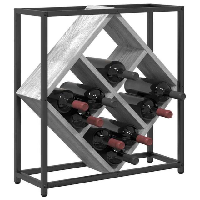 Berkfield Home Modern Wine Rack Grey Sonoma 51x18x52, 5 cm Engineered Wood - image 1