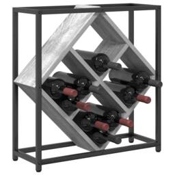 Berkfield Home Modern Wine Rack Grey Sonoma 51x18x52, 5 cm Engineered Wood - thumbnail 1