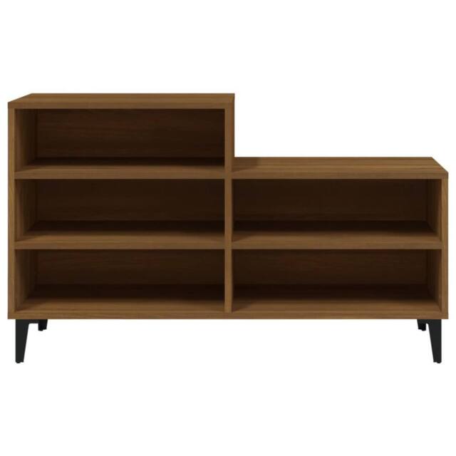 Berkfield Home Shoe Cabinet Brown Oak 102x36x60 cm Engineered Wood - Size: 102 x 36 x 60 cm - image 1